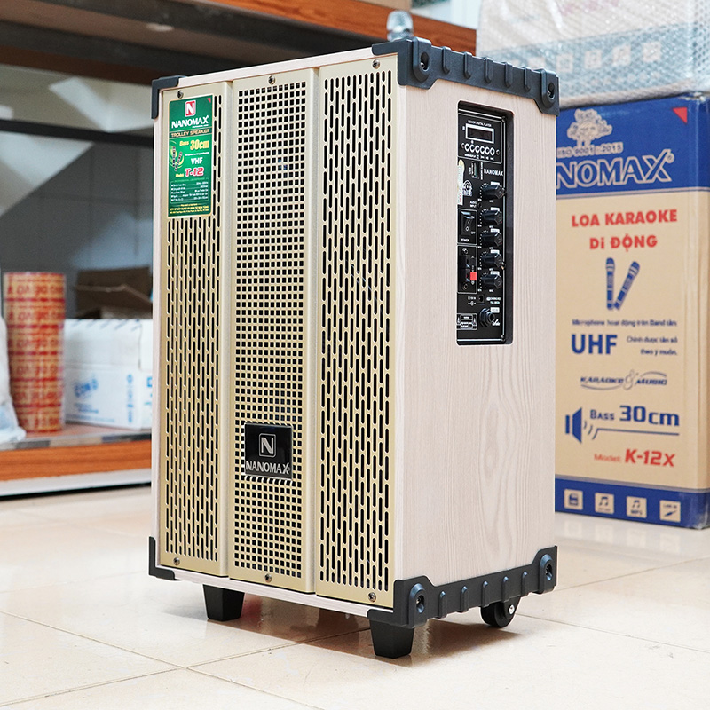 Loa kéo karaoke mini nanomax t-12 vàng trắng 3
