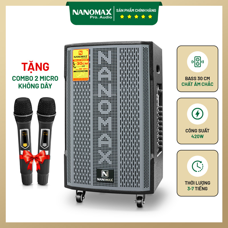 Loa kéo karaoke Nanomax NK-12H3 1