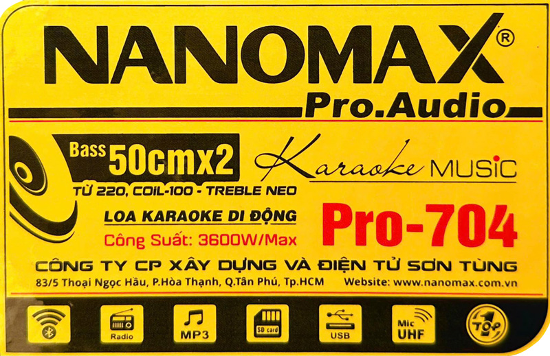 Loa kéo điện Nanomax Pro-704 8